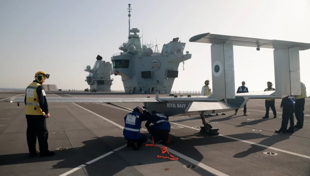 W Autonomous Systems Drone on British Aircraft Carrier