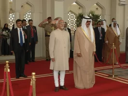 Indian Vice President Mohammad Hamid Ansari with Emir Nawaf in April 2009