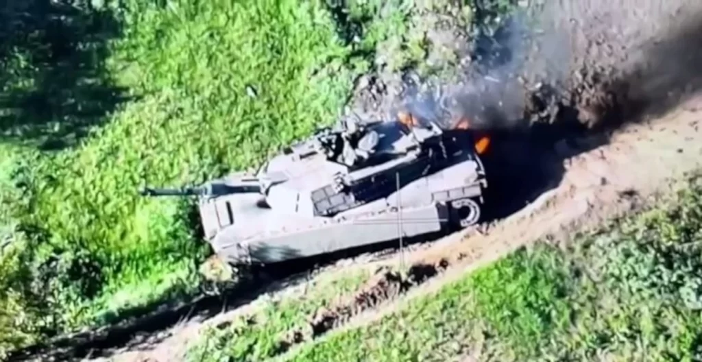 M1A1 Abrams burning