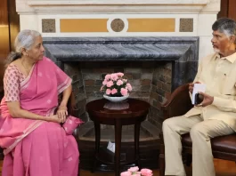 Andhra Pradesh Chief Minister Chandrababu Naidu meets Finance Minister Nirmala Sitharaman