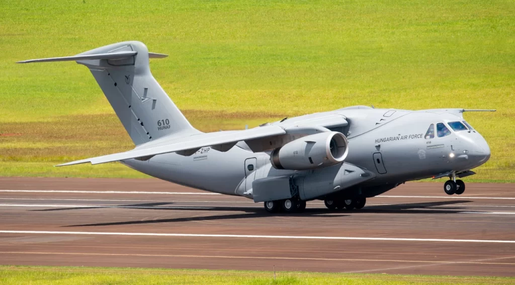 Hungary's medium military transport aircraft KC-390 Millenium