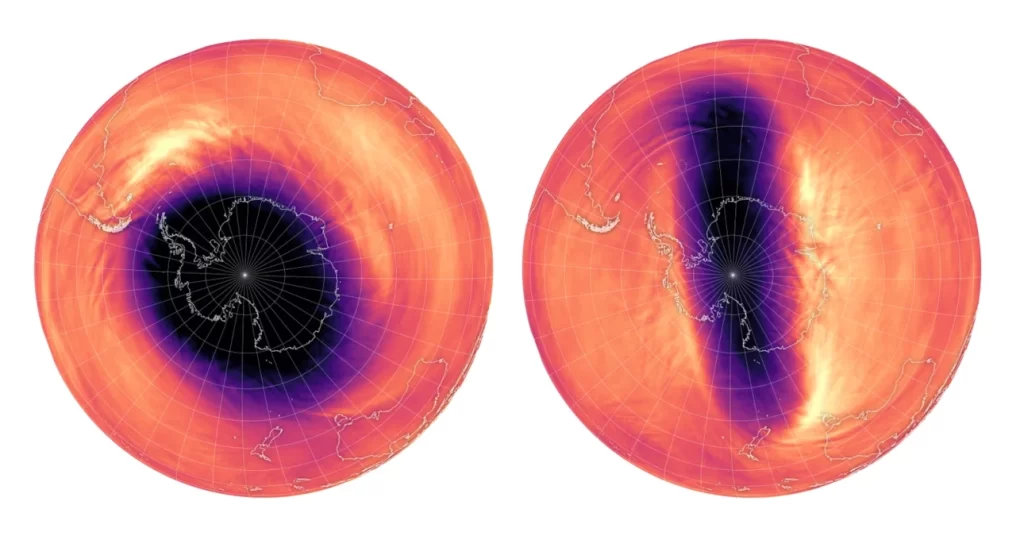 Stratospheric vortex over Antarctica