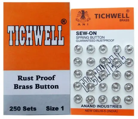 Tichwell Press Button stainless Steel