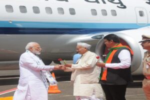 Maharashtra Governor BS Koshyari received Prime Minister Narendra Modi at Nashik