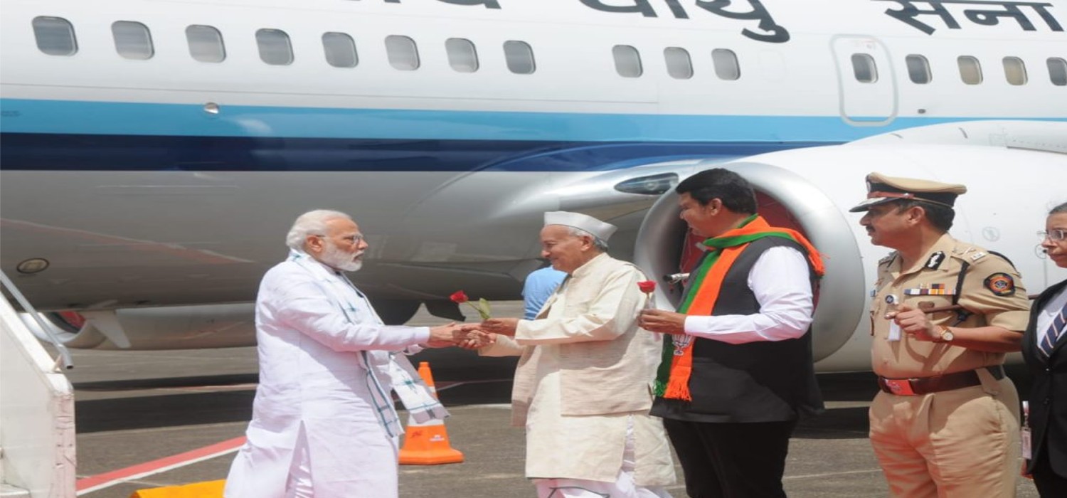 Maharashtra Governor BS Koshyari received Prime Minister Narendra Modi at Nashik