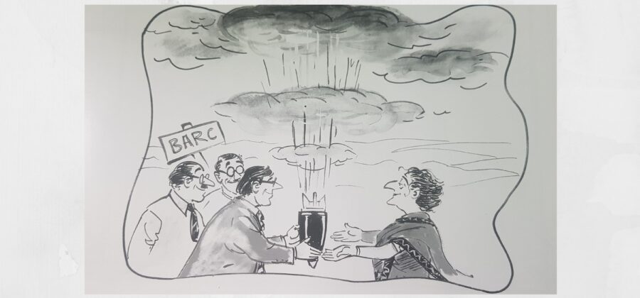 RK Laxman Sketch on Indian Nuclear test