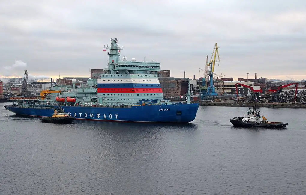 Project 22220 nuclear icebreaker Arktika leaves St Petersburg for sea trials