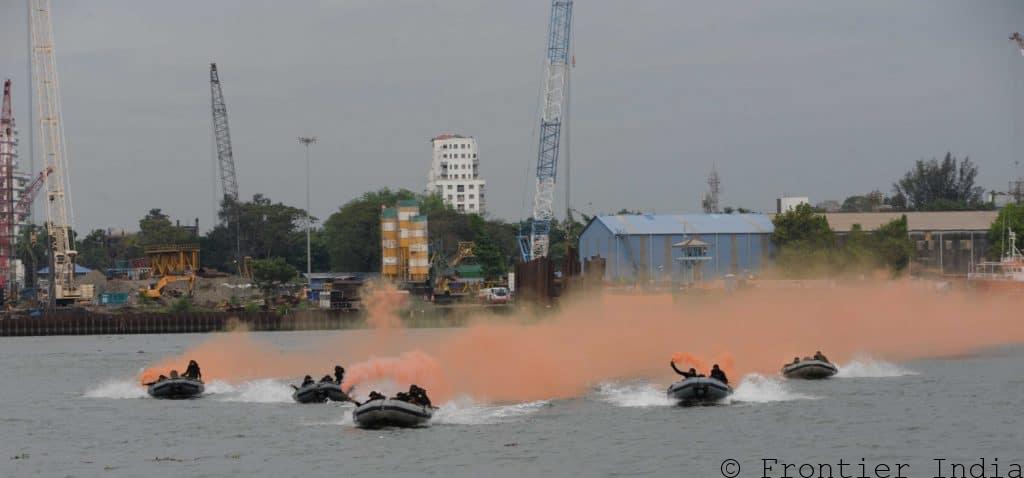 Indian Marine commandos on Gemini boats