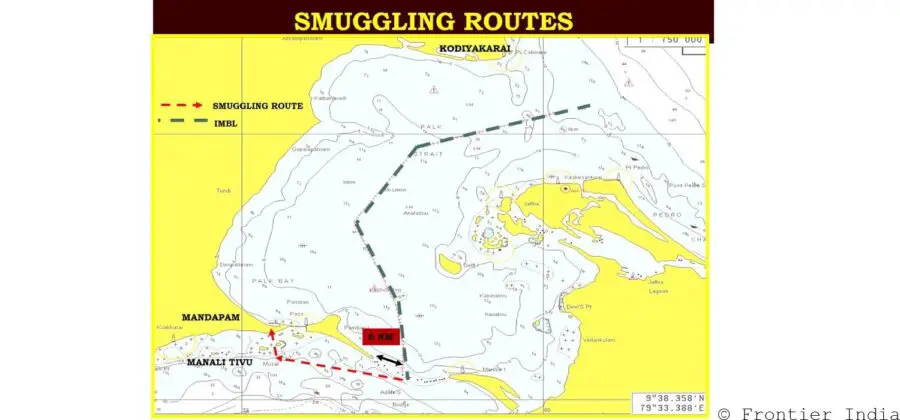 Gulf of Mannar Smuggling route