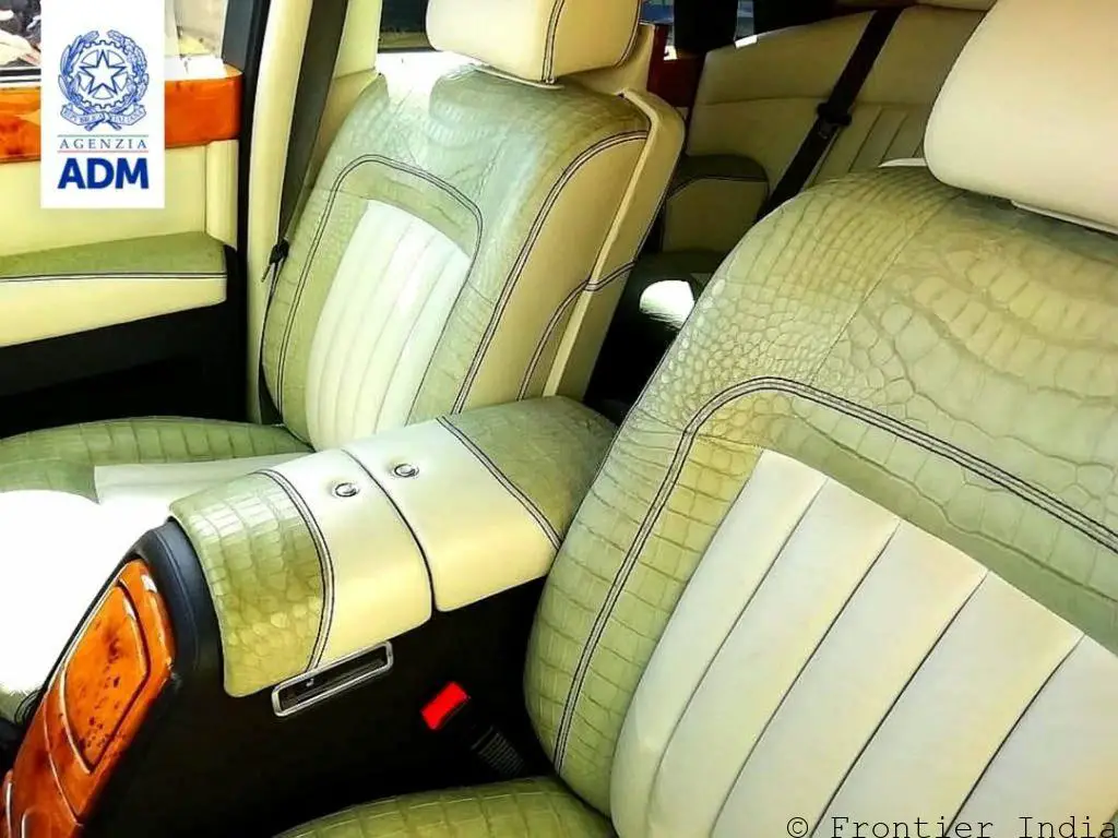 Rolls Royce Car with crocodile skin upholstery