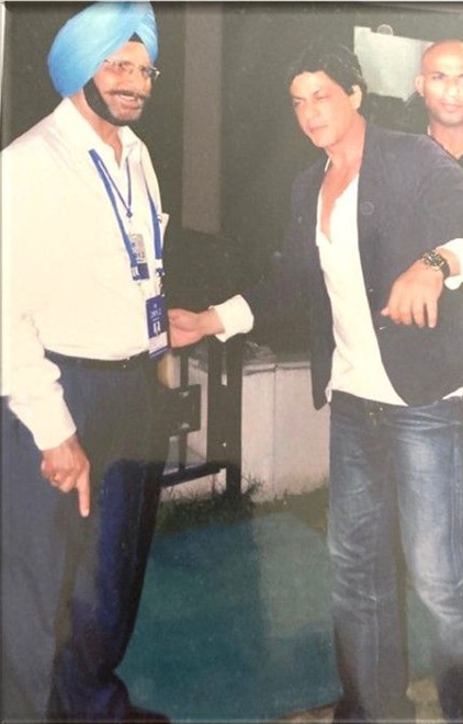 Brigadier GS Sandhu with Shahrukh Khan