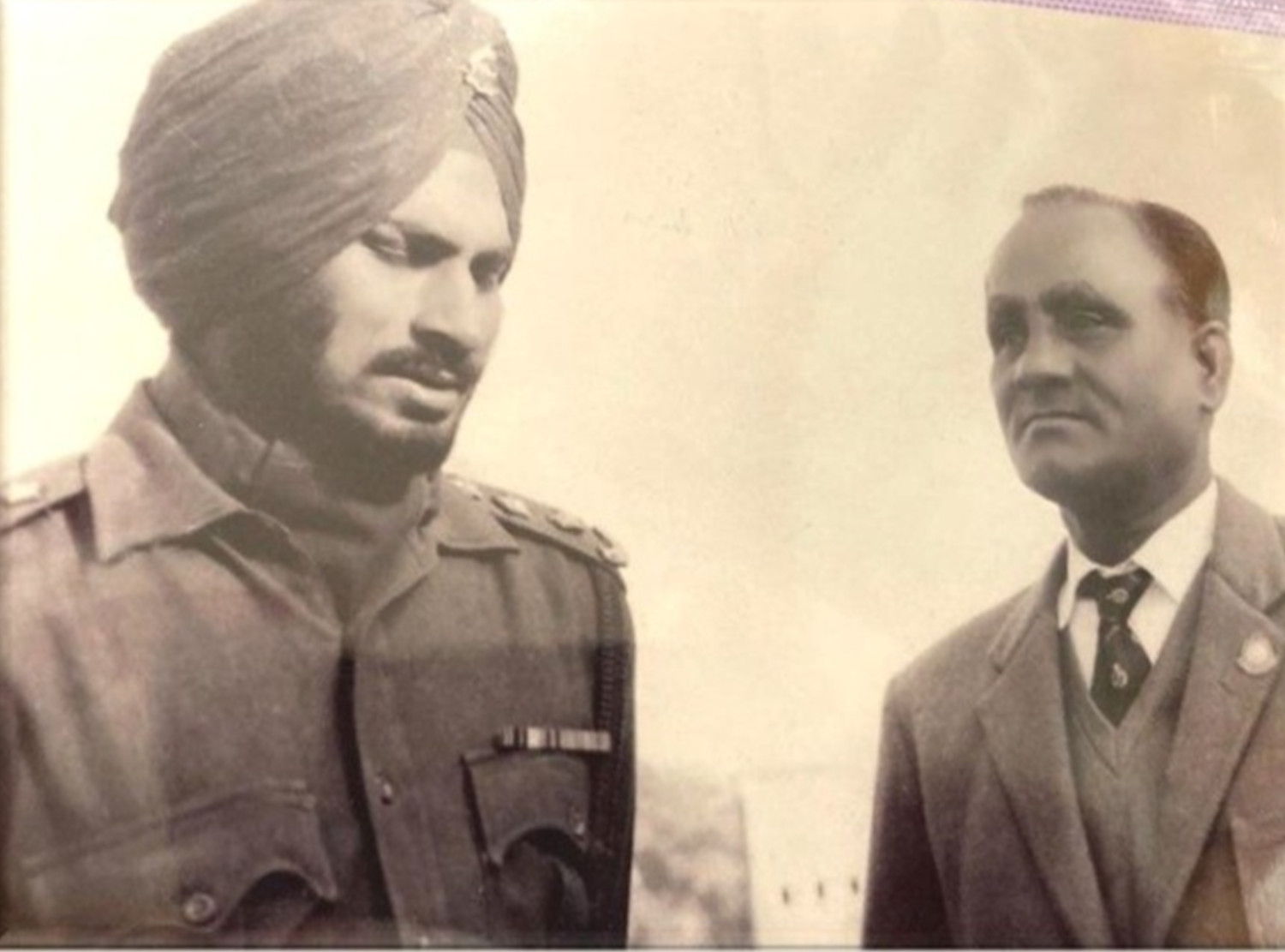 Brigadier GS Sandhu with Major Dhyanchand