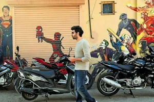Kartik Aaryan in a picture with Spider-Man