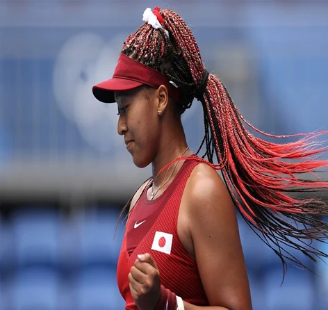 Naomi Osaka’s Red and white braids