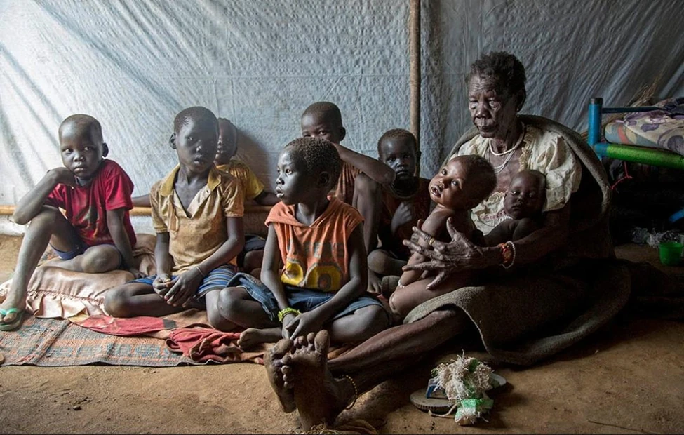 Grandmother of 9, at the Juba PoC-'protection of civilian' (refugee camp), Juba, South Sudan