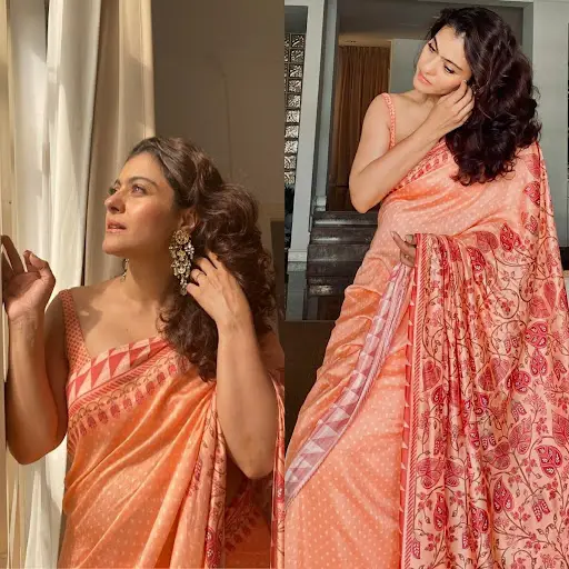 Kajol in a pretty Orange saree