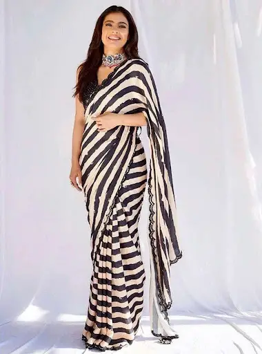 Kajol’s chic striped saree