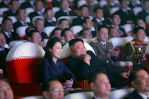 North Korean Supreme Leader Kim Jong-un and the first lady Ri Sol-ju