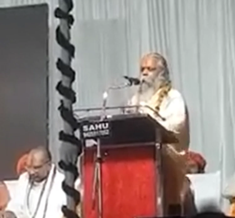 Hindu Mahant Ramsundar Das at the Dharam Sansad