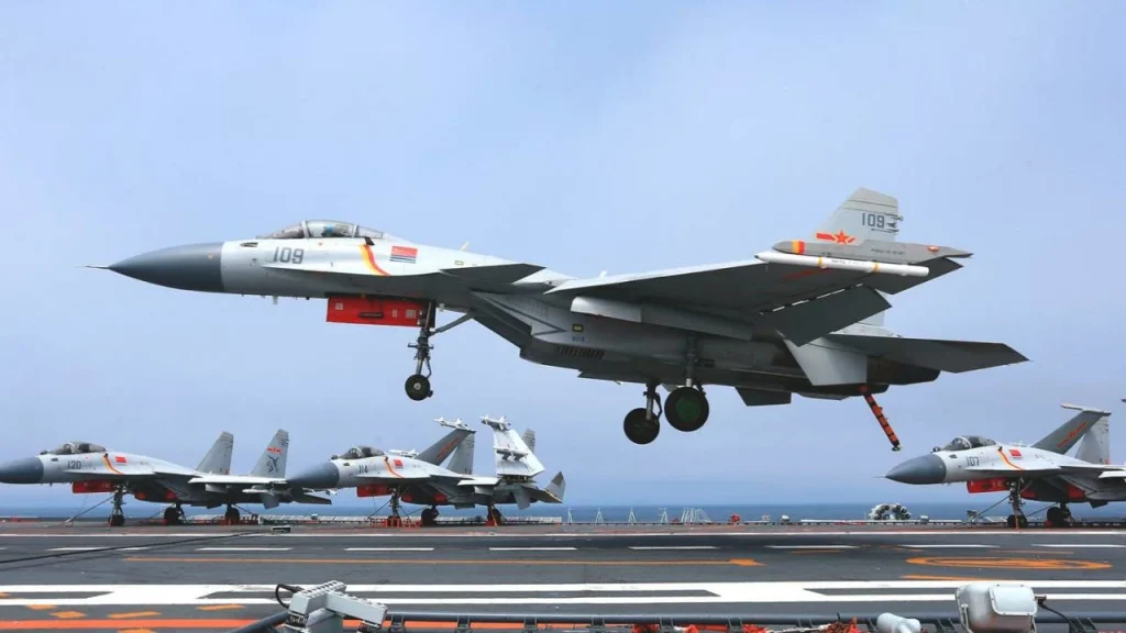 J-15 Fighters operating from Chinese Carrier