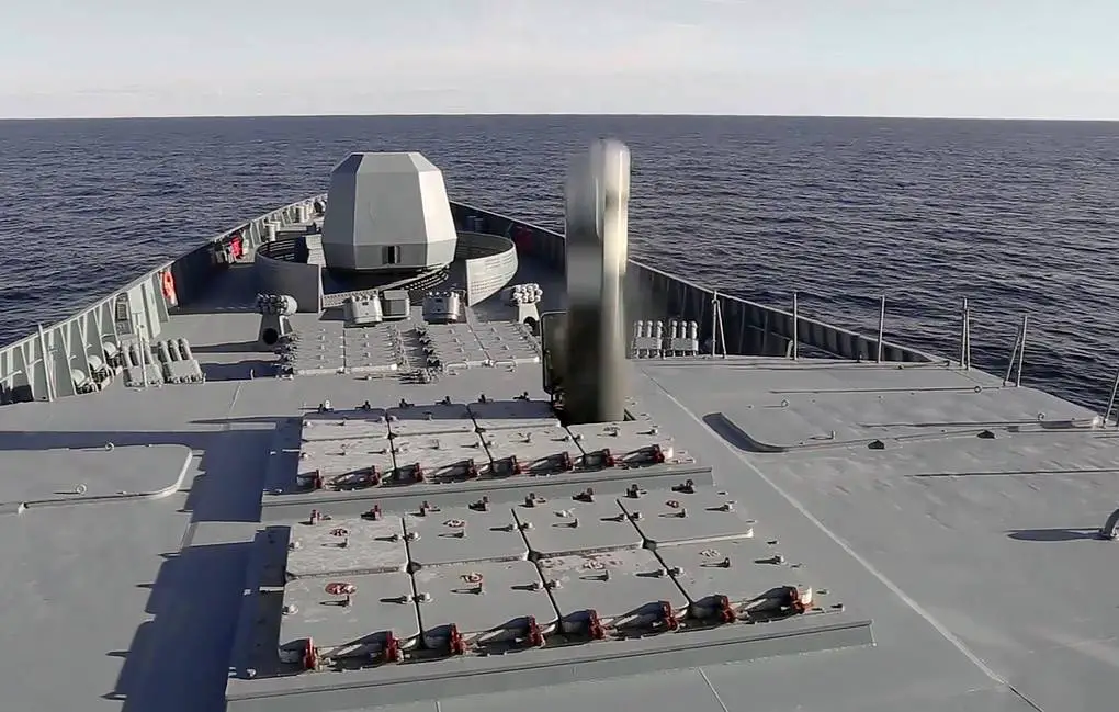Project 22350 frigate Admiral Gorshkov firing a Tsirkon Hypersonic Missile