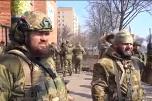 Chechen fighters advancing in the Mariupol