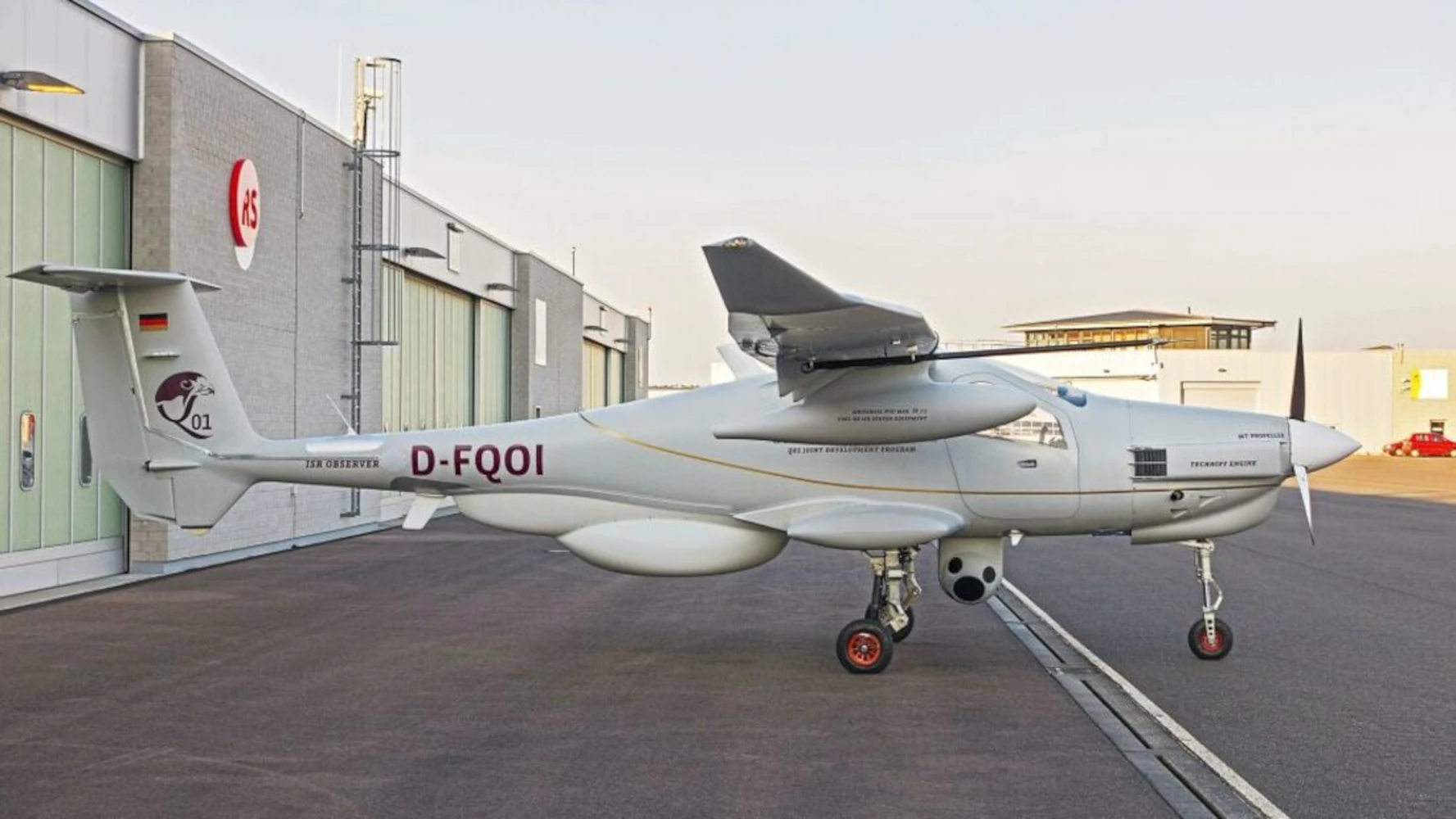 Qatar’s MALE Q02 Intelligence gathering aircraft on display in Diamdex 2022