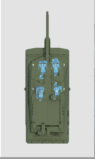 KF51 Panther tank seating arrangement