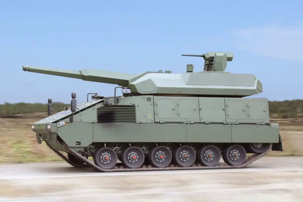 KMW tracked Boxer 8 x 8 armoured platform with RCT120 module