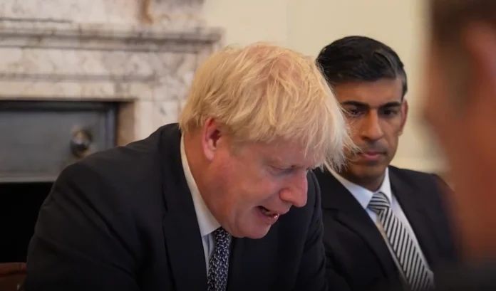 Boris Johnson and Rishi Sunak announcing UK's biggest tax cut