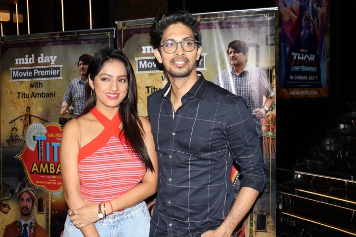 Deepika Singh with Tushar Pandey during Tutu Ambani launch at R Mall Deepika Singh with Tushar Pandey during Tutu Ambani launch at R Mall