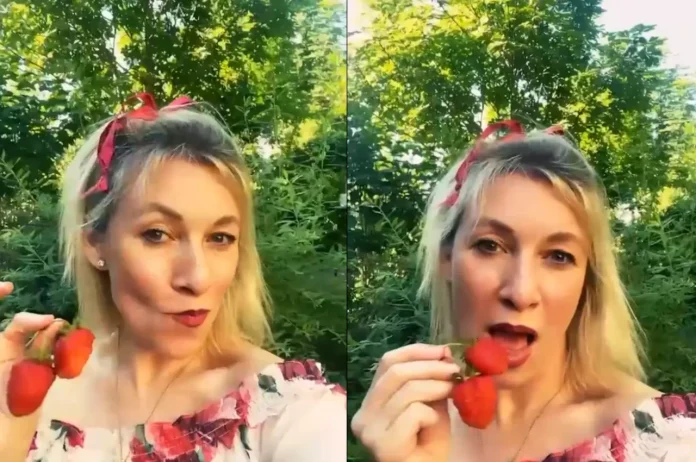 Maria Zakharova teases with strawberries