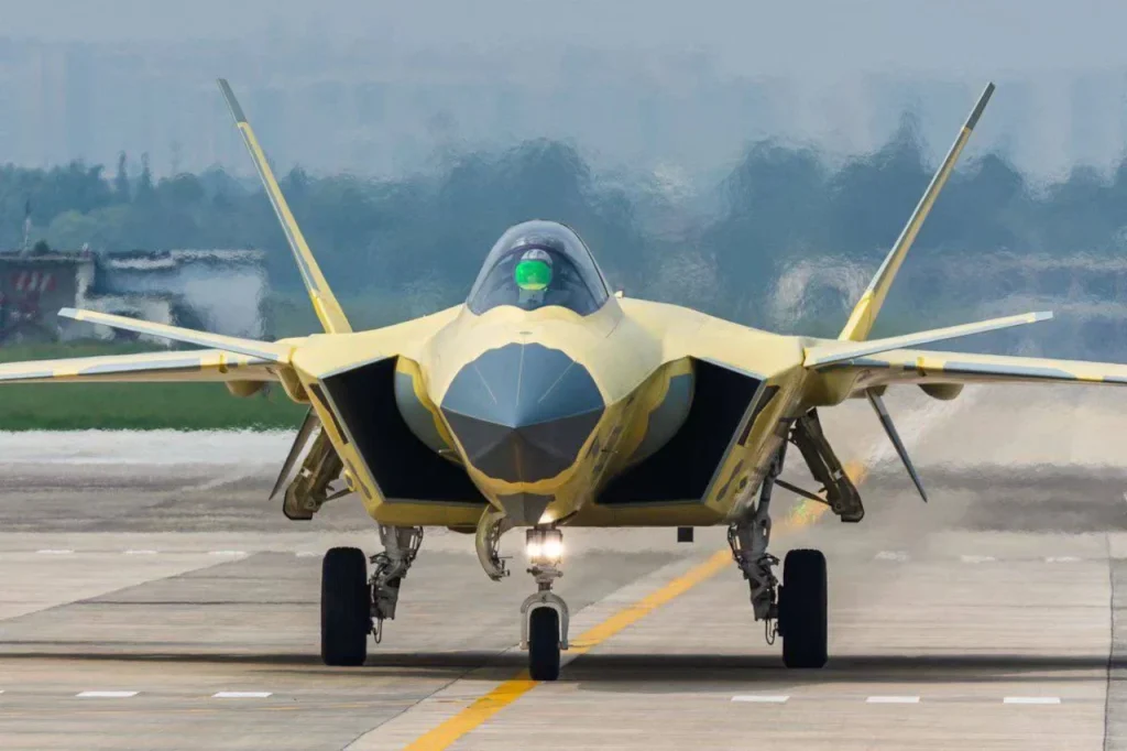 J-20 two-seat variant front view with Yellow Primer