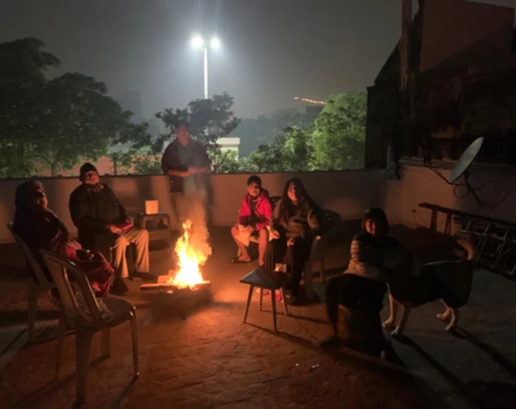 Pet Dog Celebrating Lohri with the family