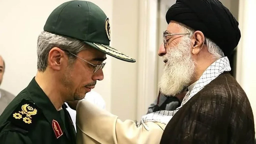 Major General Mohammad Hossein Bagheri with Ayatollah Khomeini