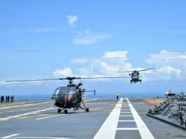 Helicopters onboard INS Vikrant