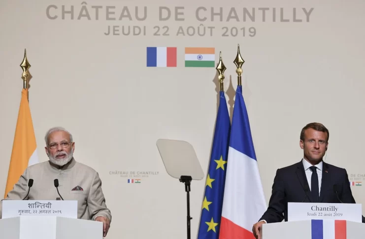 Indian Prime Minister Narendra Modi and French President Emmanuel Macron