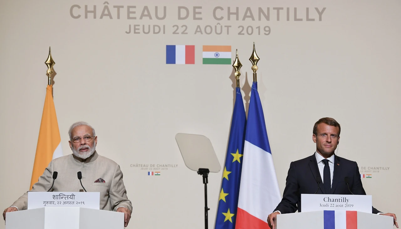 Indian Prime Minister Narendra Modi and French President Emmanuel Macron