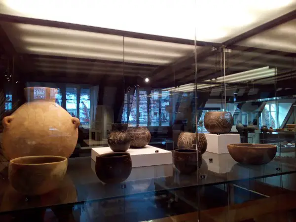 LBK ceramics from the Alsace region on display at the Historic Museum of Mulhouse, Mulhouse France.