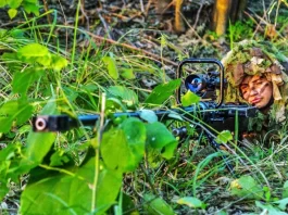 BSF Paramilitary Female Sniper With 20 x 82mm Vidhwansak Anti Material Rifle