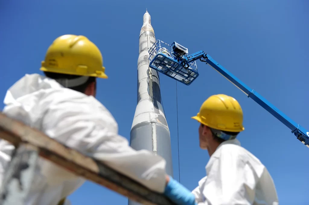 Minuteman II missile under maintenance