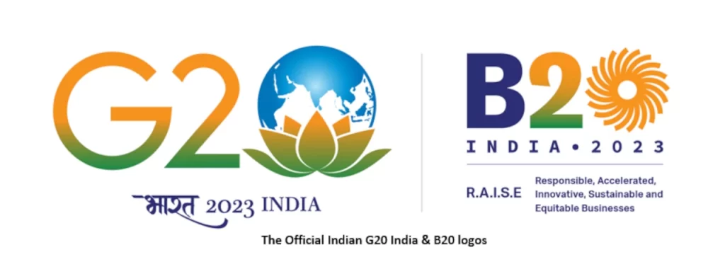 The Official Indian G20 India & B20 logos
