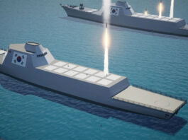 Conceptual image of a promising South Korean surface combat ship-arsenal Joint Firepower Ship