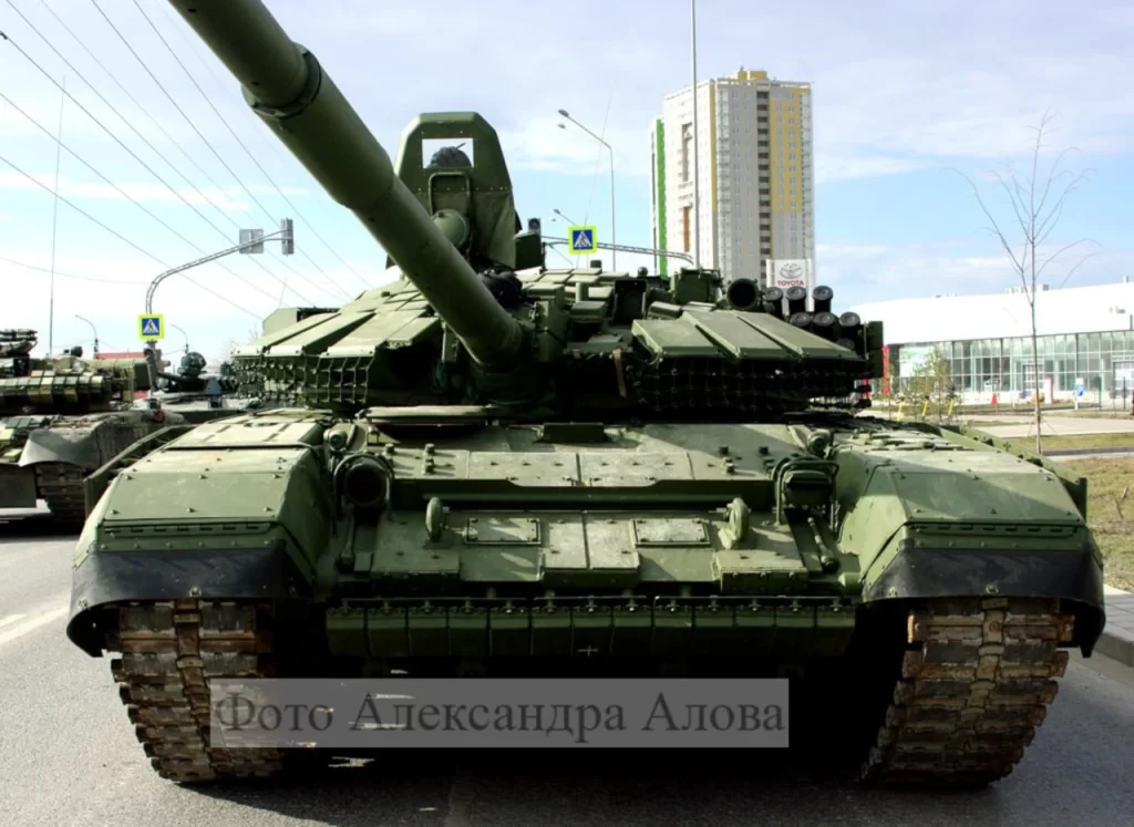 Newly upgraded Russian T-72B tank. April 2023.
