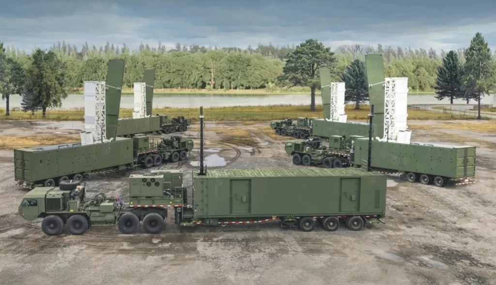 US presentation of the new American ground-based mobile missile system of medium and shorter range Mid-Range Capability ( MRC Typhon. The composition of the battery of the complex is shown (c) US Army Association