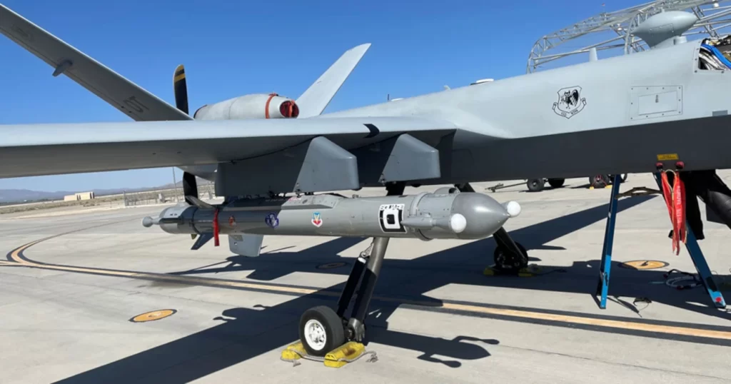 The U.S. Air Force flew a remotely piloted aircraft equipped with an Angry Kitten ALQ-167 Electronic Warfare Countermeasure Pod
