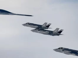 B2 Spirit With NATO F-35 Fighter Aircrafts
