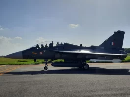 DCAS Air Marshal Ashutosh Dixit flies LCA Trainer during his June 15 visit to the HAL Tejas Division