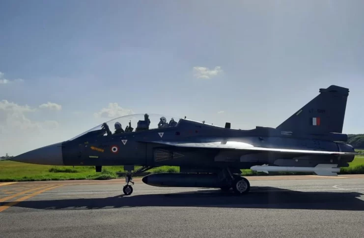 DCAS Air Marshal Ashutosh Dixit flies LCA Trainer during his June 15 visit to the HAL Tejas Division