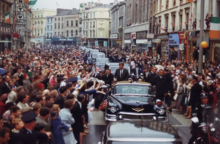 Kennedy's motorcade through Cork, Ireland on June 28, 1963